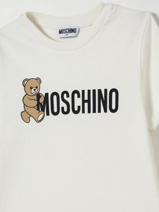 25FW [키즈] 모스키노 티셔츠 HRM058LAA10 10063 White - MOSCHINO