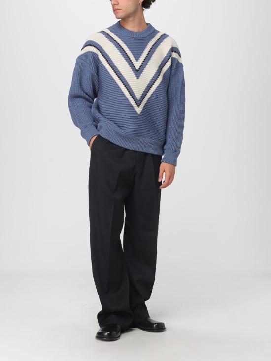 25FW 골든구스 크림 컬러 패턴 자카드 울 스웨터 GMP01338P00210950945 Gnawed Blue - GOLDEN GOOSE