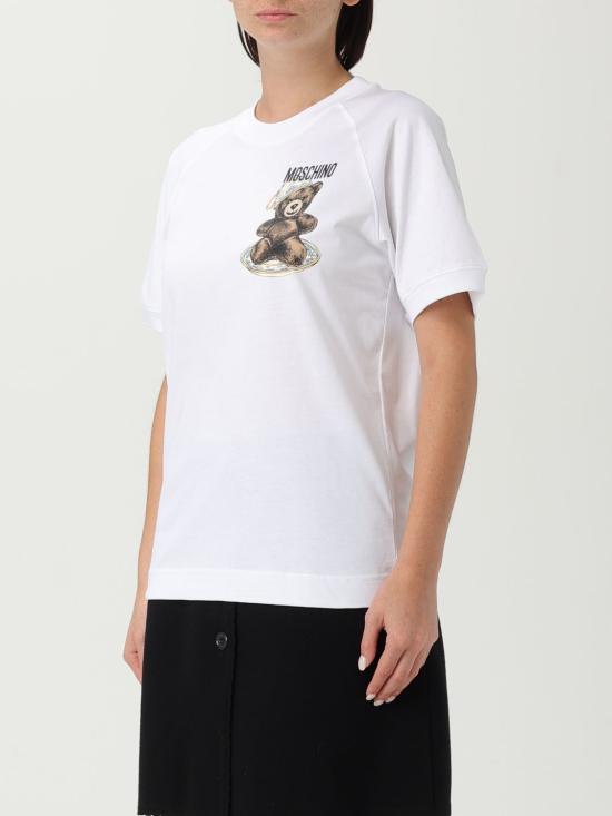 25FW 모스키노 반팔 티셔츠 07255541 1001 White - MOSCHINO