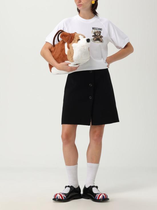 25FW 모스키노 반팔 티셔츠 07255541 1001 White - MOSCHINO