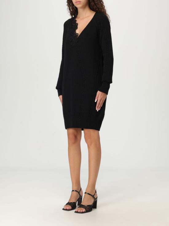 25FW 에르마노 설비노 롱 원피스 D474Q501APNJG 95708 Black - ERMANNO SCERVINO