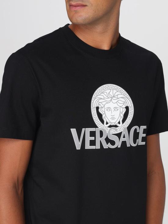 25FW 베르사체 반팔 티셔츠 10142261A10088 1B000 Black - VERSACE