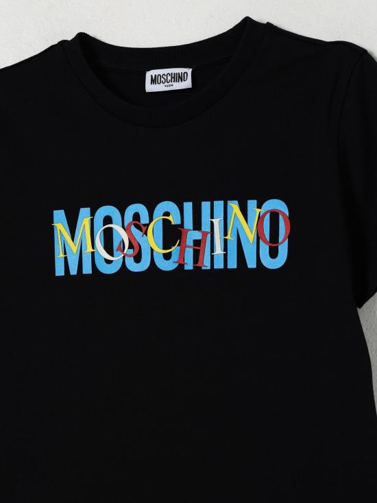 25FW [키즈] 모스키노 티셔츠 HUM05ILAA10 60100 Black - MOSCHINO