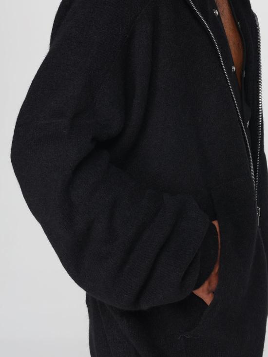 25FW 릭 오웬스 집업 니트 RU02E1688KWP 09 Black - RICK OWENS