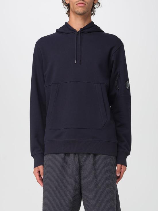 25FW 씨피 컴퍼니 다이애그널 레이즈드 플리스 렌즈 레귤러 핏 후드 티셔츠 RCCMSS714A005086W 888 Blue