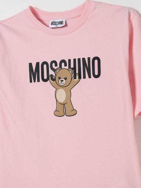 25FW [키즈] 모스키노 티셔츠 HMM05GLAA10 50209 Pink - MOSCHINO