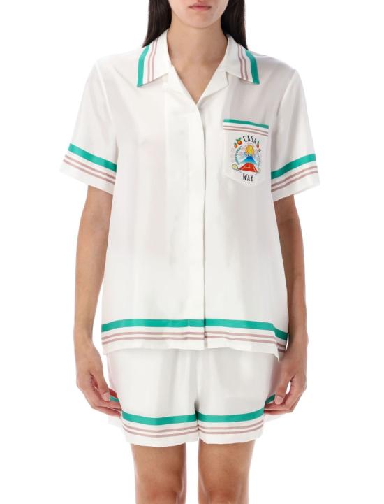 25FW 카사블랑카 반팔 티셔츠 WPF25SH20007 White