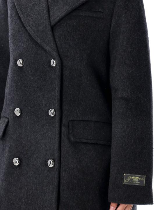 25FW 가니 더블 브레스트 자켓 W05676869 Black - GANNI