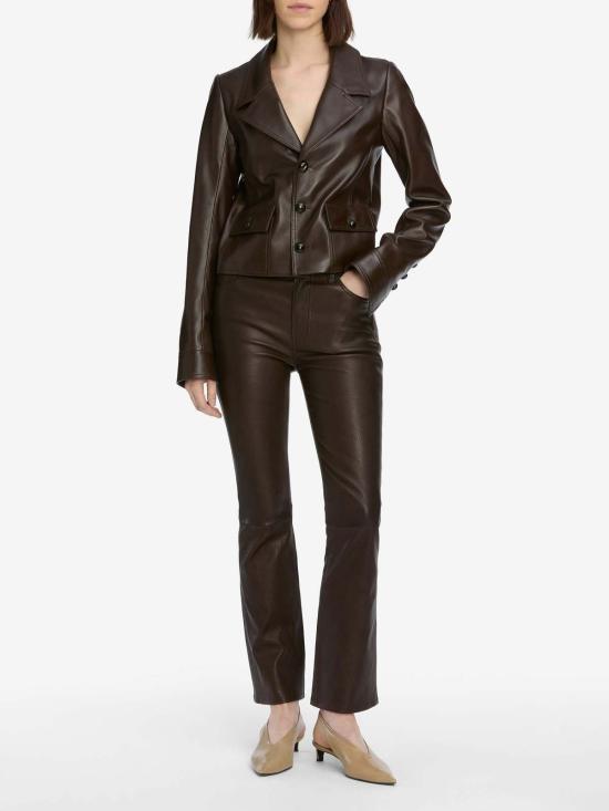  프레임 크롭 팬츠 레더 리부트  트러플 - FRAME