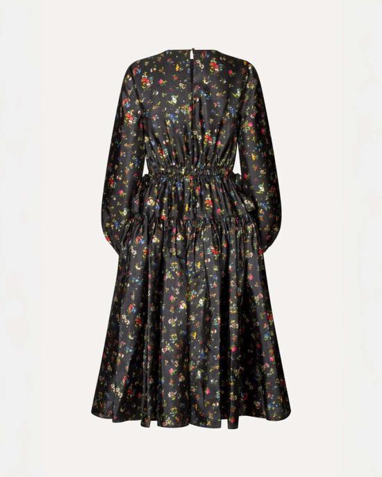  스티네 고야 롱 원피스 스틴 고야 웨이스트 타이 러플 미디 드레스 블랙 - STINE GOYA