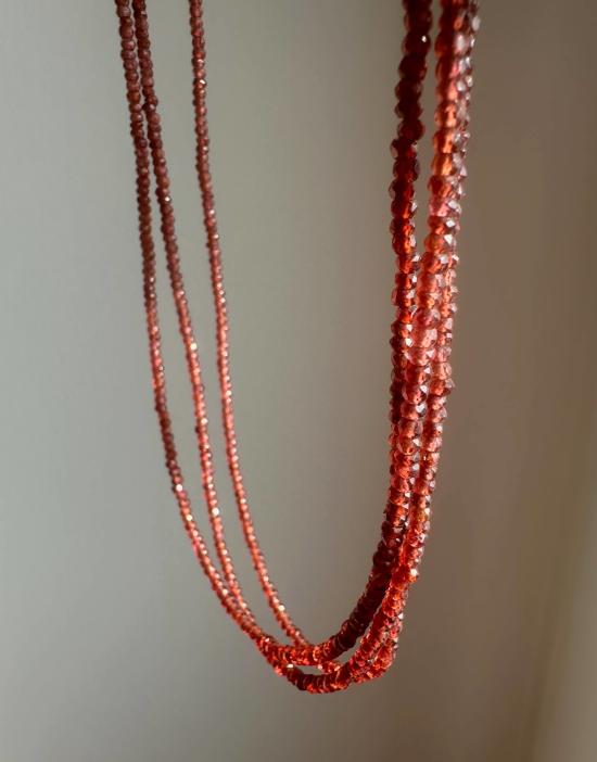  fig. a 목걸이/팬던트 그림 A 가넷 슬림 목걸이 레드 가넷 - OTHER BRANDS