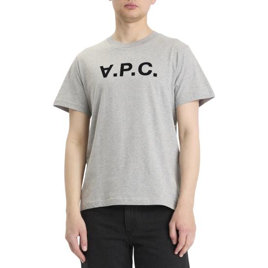 25FW 아페쎄 반팔 티셔츠 COHBM M26384 TPI HEATHERED GREY DARK NAVY - A.P.C.