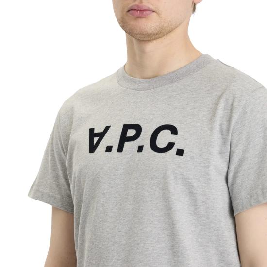 25FW 아페쎄 반팔 티셔츠 COHBM M26384 TPI HEATHERED GREY DARK NAVY - A.P.C.