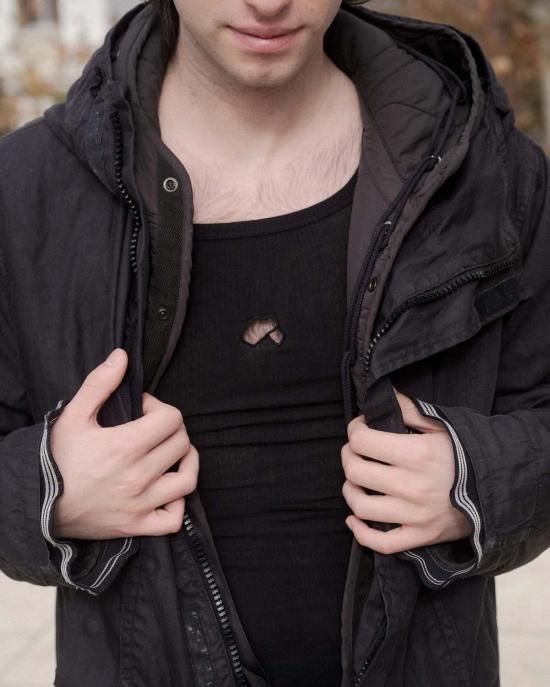  베이스레인지 민소매 티셔츠 투스 탱크 블랙 - BASERANGE