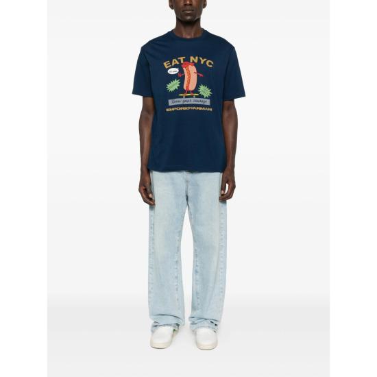 25FW 엠포리오 아르마니 탑 AF14836 EM003622 MB376 BLUE - EMPORIO ARMANI