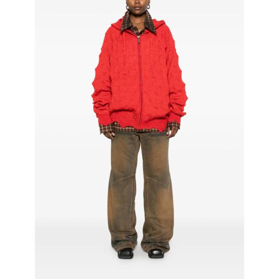 25FW 매드프렌지 집업 니트 SPIKED RED - MADFRENZY