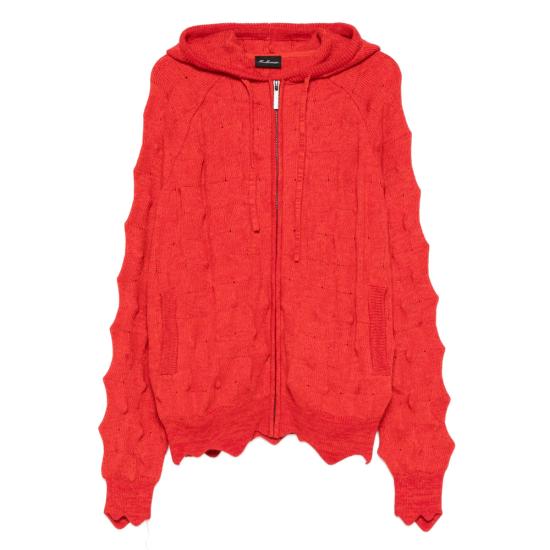 25FW 매드프렌지 집업 니트 SPIKED RED