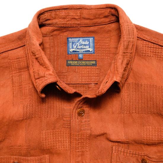  스튜디오 다치산 긴팔 셔츠 스튜디오 다르티잔 5717 "아마미 도로조메" 보로 자카드 - STUDIO D'ARTISAN