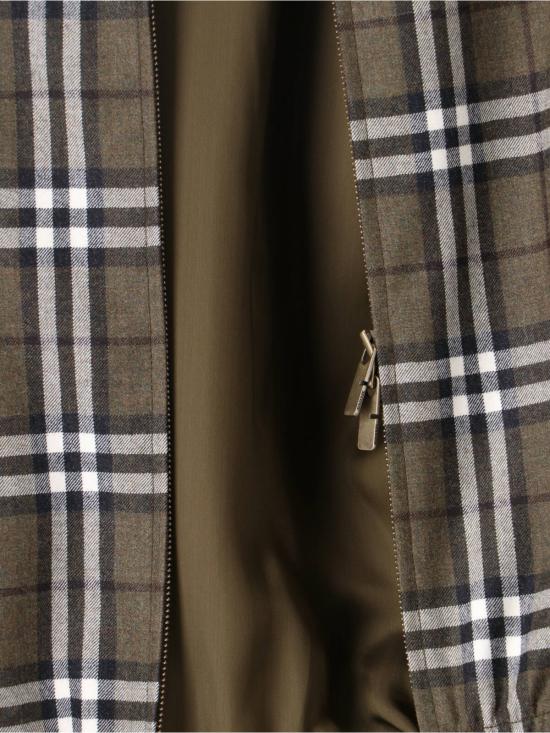 25FW 버버리 체크 본딩 울 해링턴 자켓 8110207 C3078 Brown - BURBERRY