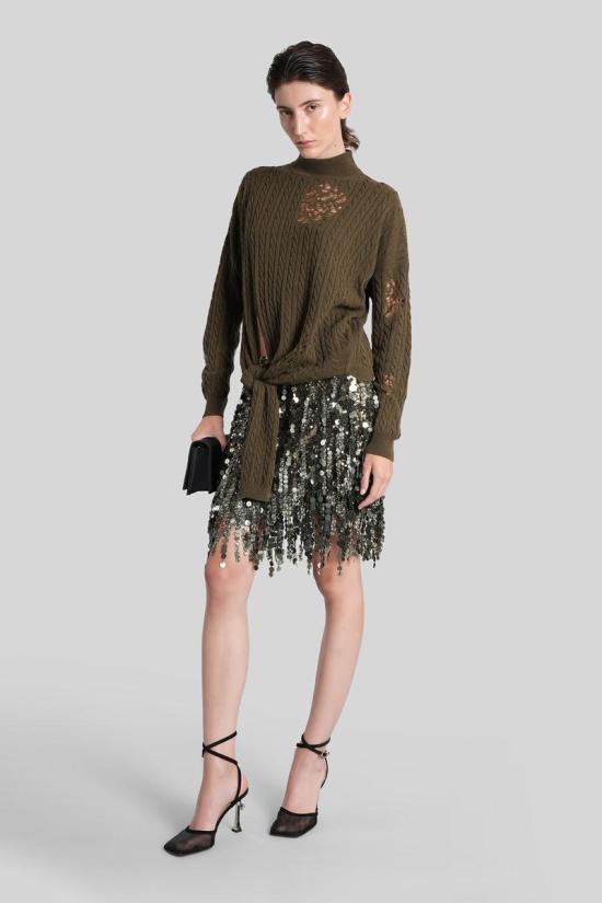 25FW 블루마린 미디 스커트 425466 2G278A GREEN - BLUMARINE