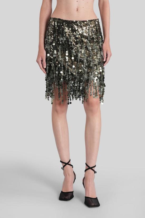 25FW 블루마린 미디 스커트 425466 2G278A GREEN