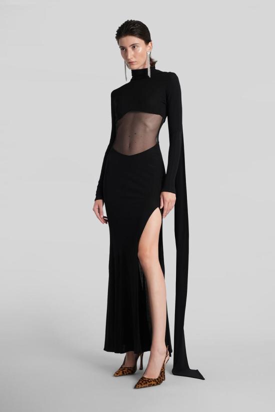 25FW 블루마린 롱 원피스 425468 4A322B Black - BLUMARINE