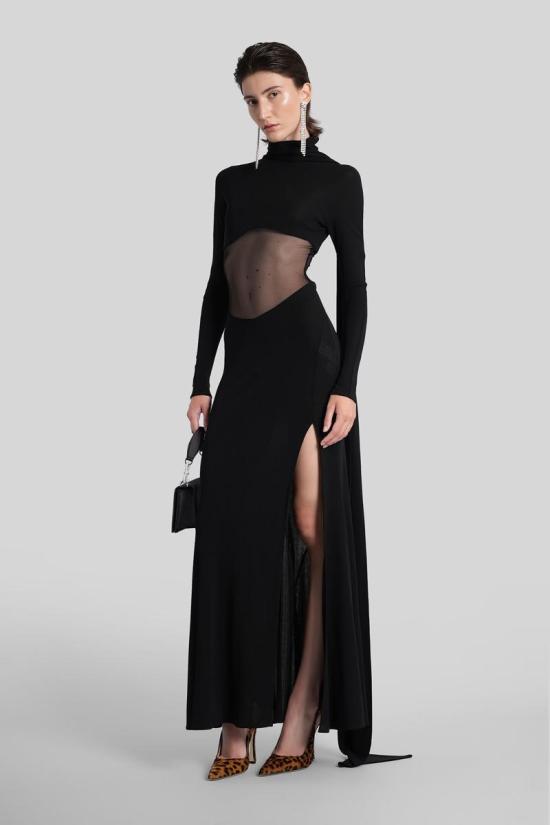 25FW 블루마린 롱 원피스 425468 4A322B Black - BLUMARINE