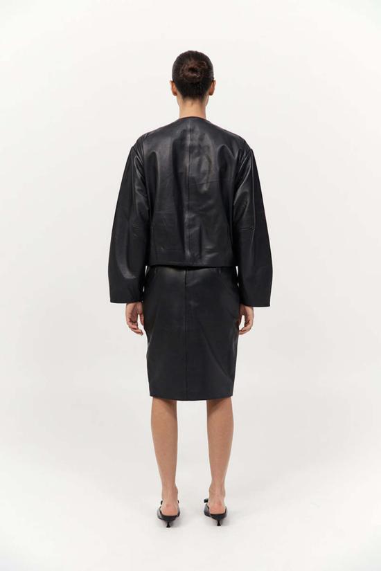  세인트아그니 봄버 자켓 세인트 아그니 유틸리티 코쿤 레더 봄버 - ST.AGNI