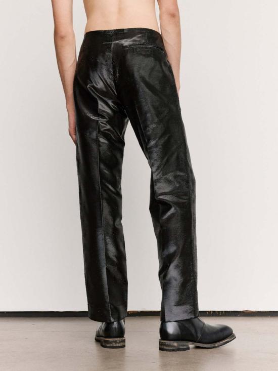  MM6 메종마르지엘라 스트레이트 팬츠 Mm6 메종 마르지엘라 블랙 하이샤인 디스트레스드 자카드 팬츠 - MM6 MAISON MARGIELA