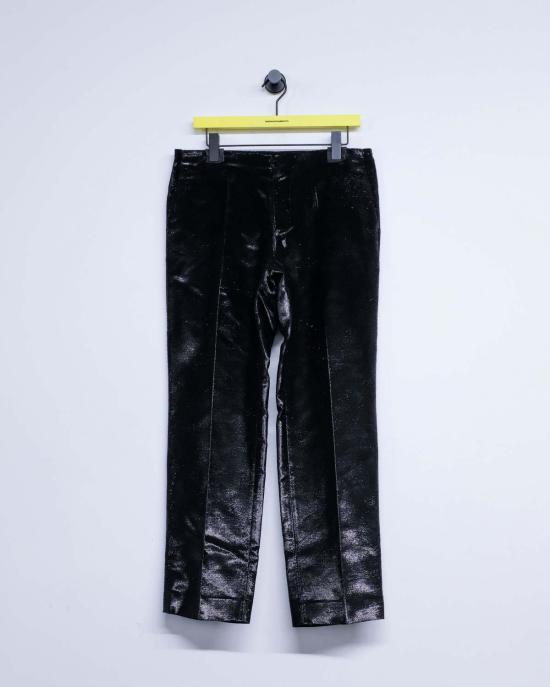  MM6 메종마르지엘라 스트레이트 팬츠 Mm6 메종 마르지엘라 블랙 하이샤인 디스트레스드 자카드 팬츠 - MM6 MAISON MARGIELA