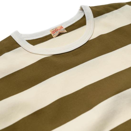  화이츠빌 반팔 티셔츠 화이트스빌 Wv79147 보더 티셔츠 올리브 - WHITESVILLE