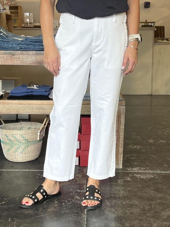  G1 크롭 팬츠 밴드 팬츠 화이트