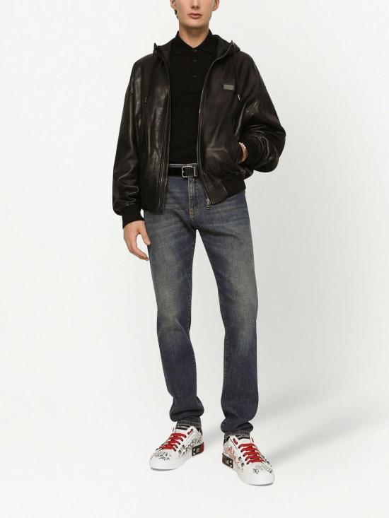  돌체앤가바나 로고 태그 코튼 폴로 셔츠 G8PL4TG7F2HN0000 Black - DOLCE & GABBANA