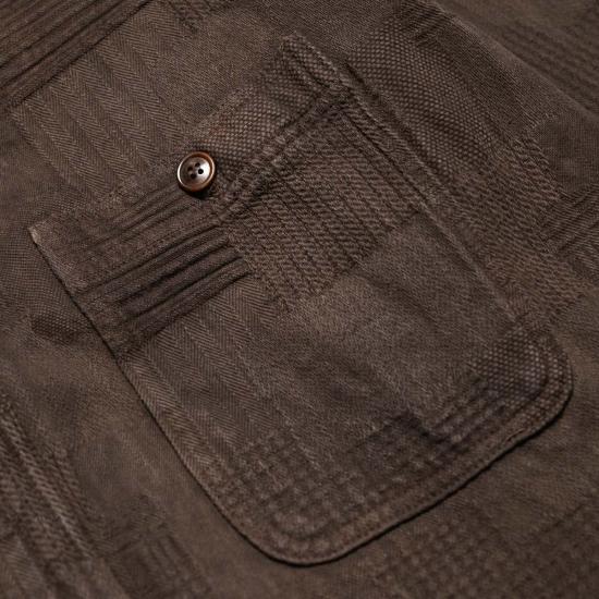  스튜디오 다치산 긴팔 셔츠 스튜디오 다르티잔 5717 "아마미 도로조메" 보로 자카드 - STUDIO D'ARTISAN