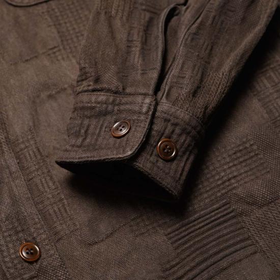  스튜디오 다치산 긴팔 셔츠 스튜디오 다르티잔 5717 "아마미 도로조메" 보로 자카드 - STUDIO D'ARTISAN