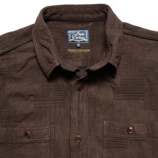  스튜디오 다치산 긴팔 셔츠 스튜디오 다르티잔 5717 "아마미 도로조메" 보로 자카드 - STUDIO D'ARTISAN