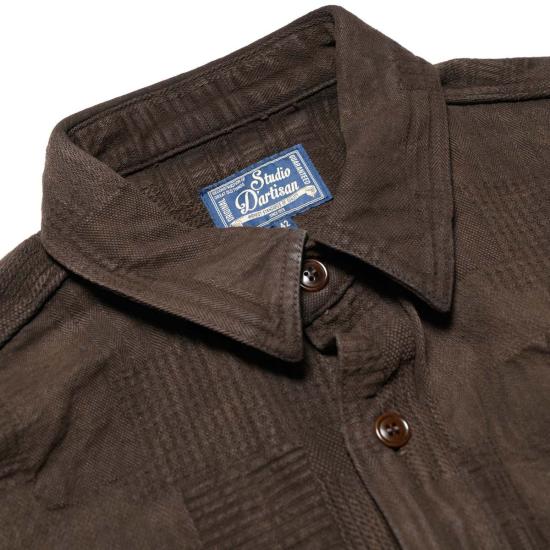  스튜디오 다치산 긴팔 셔츠 스튜디오 다르티잔 5717 "아마미 도로조메" 보로 자카드 - STUDIO D'ARTISAN