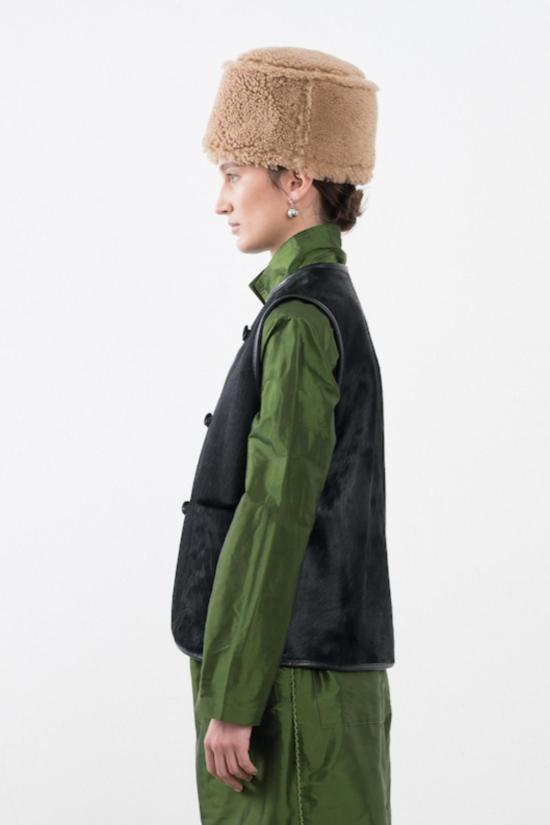  코울리 스튜디오 베스트 콜리 스튜디오 헤어온 레더 하이드 엘라 조끼 - CAWLEY STUDIO