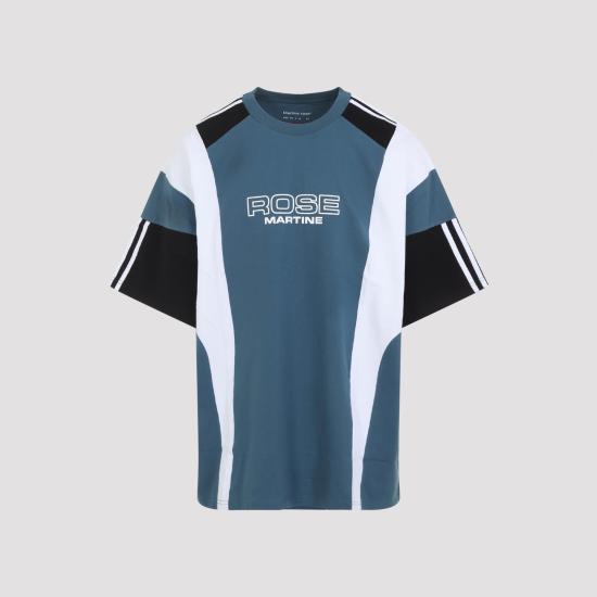 25FW 마틴로즈 반팔 티셔츠 630JE01529D BLU BLUE AGEAN ROSE OUTLINE