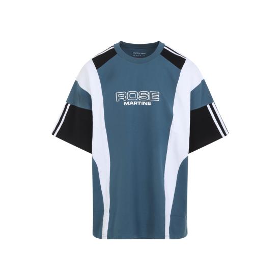25FW 마틴로즈 반팔 티셔츠 630JE01529D BLU BLUE AGEAN ROSE OUTLINE - MARTINE ROSE