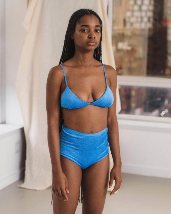  베이스레인지 팬티 하이웨이스트 벨 언더웨어 진 블루 - BASERANGE