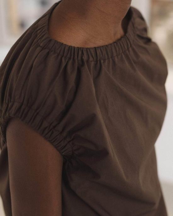  베이스레인지 롱 원피스 미아 드레스 마라 브라운 - BASERANGE