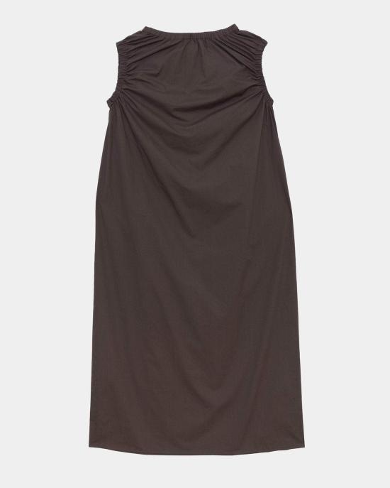  베이스레인지 롱 원피스 미아 드레스 마라 브라운 - BASERANGE