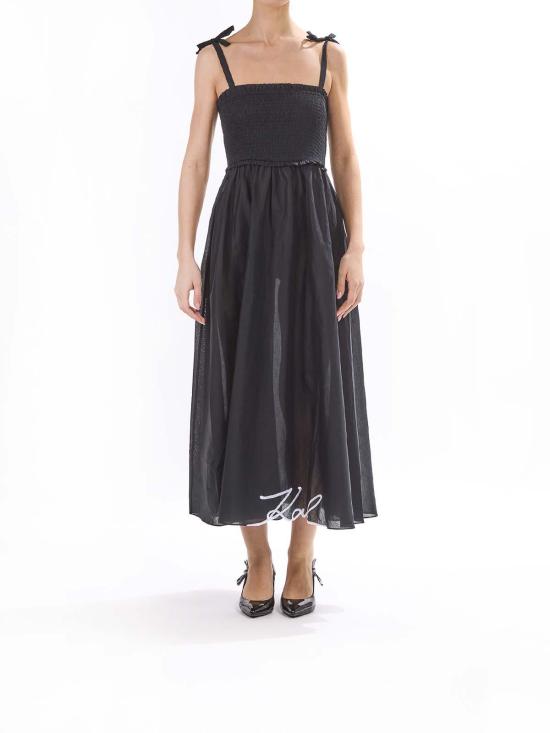 26SS 칼라거펠트 롱 원피스 KHA2W46009999 Black - KARL LAGERFELD