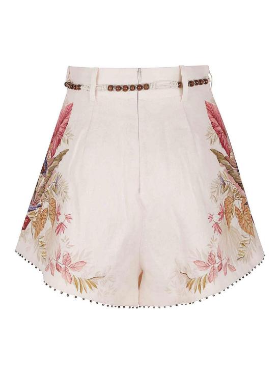 25FW 짐머만 숏팬츠 4557ASS253CRMPLMFLO White - ZIMMERMANN