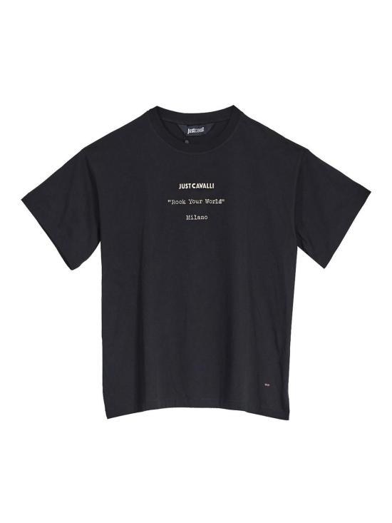 25SS 저스트까발리 반팔 티셔츠 78OAHC02CJ600899 Black