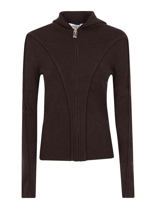 25FW 빅토리아 베컴 후드 티셔츠 1325KTP006406A9464 Brown