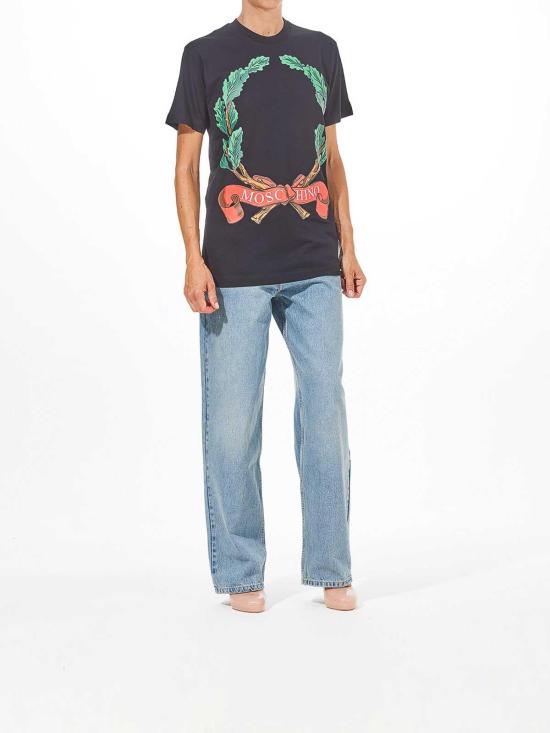 27SS 모스키노 반팔 티셔츠 70254411555 Black - MOSCHINO