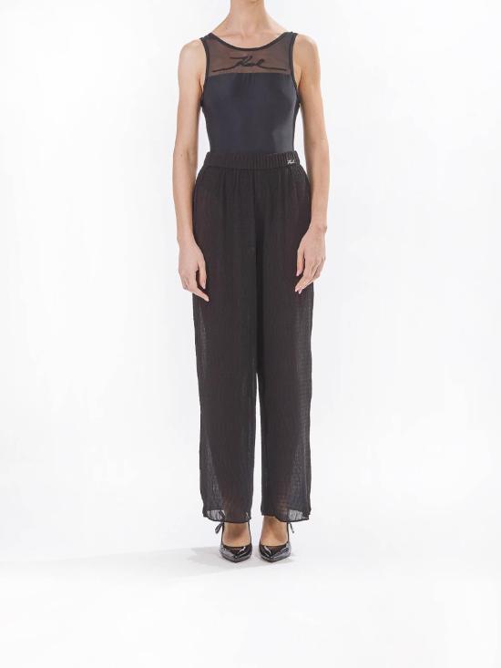 27SS 칼라거펠트 스트레이트 팬츠 KHA2W46008999 Black - KARL LAGERFELD