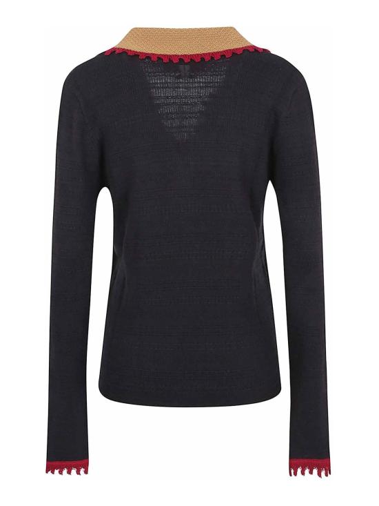 25FW 라 더블제이 긴팔 티셔츠 PUL0280KNI154SOLIDBL01 Black - LA DOUBLEJ